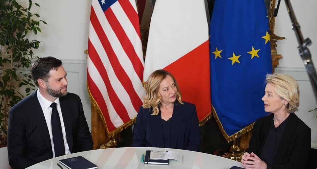 Vertice UE-USA a Roma: Meloni, Vance e von der Leyen rilanciano il dialogo transatlantico