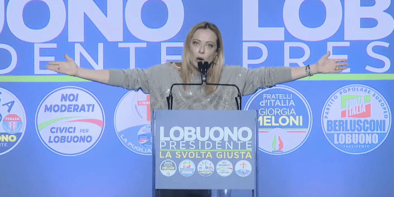 Meloni a Bari con i leader del centrodestra: “La Puglia pronta al cambiamento con Lobuono”